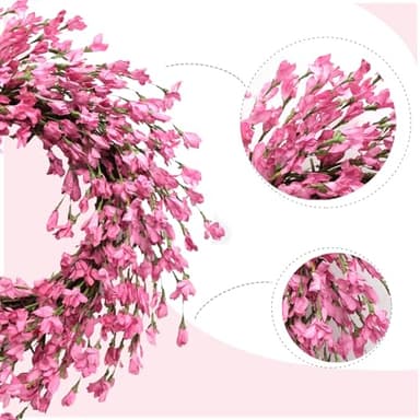 Bibelot Spring Blossom Wreath for Front Door, Artificial Forsythia Flower 18" Wall Decor - Image 2