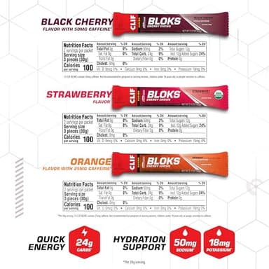CLIF BLOKS - Energy Chews - Variety Pack - Non-GMO - Plant Based - Fast Fuel for Cycling and Running - Quick Carbohydrates and Electrolytes - 2.12 oz. Packets (12 Count) - Image 5