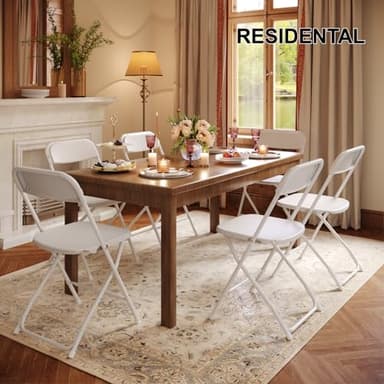 TRINEAR 20 Pack Plastic Folding Chairs White，Lightweight Folding Chair, Stackable Commercial Seats with Steel Frame for Office Wedding Party Patio Dinning Events, 350lbs Capacity - Image 2