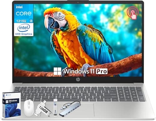 HP 15.6" Touchscreen Laptop for Student & Business, Microsoft Office Lifetime License, Intel 12th Gen Core i3-1215U, 64 GB RAM, 2 TB SSD, Intel UHD Graphics, Fast Charge, HD Camera, Windows 11 Pro - Image 1