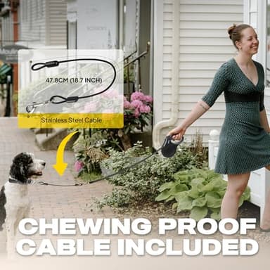 Fida Retractable Dog Leash, 16 ft Dog Walking Leash for Small Dogs up to 26 lbs, 360° Tangle Free, Black - Image 2