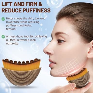 New Lymphatic Contour Face Brush,Lymphatic Drainage Massager for Chin & Neck,Ultra-Soft Bristles Suitable for All Skin Types,Portable Ergonomic Beauty Tool with Travel Case（1 Pcs） - Image 2