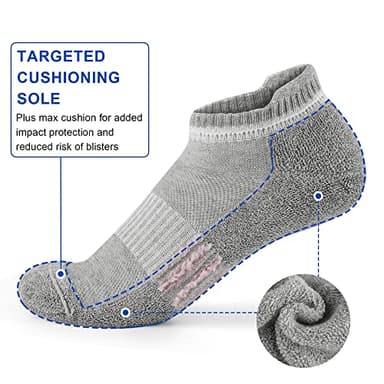 Amutost Ankle Socks Womens Athletic Running Comfort No Show Low Cut Cushioned 6 Pairs - Image 5