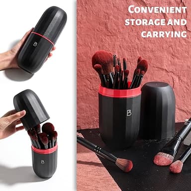 BS-MALL Makeup Brushes Set Professional – 20Pcs Premium Synthetic Foundation Powder Concealers Eye shadows Blush Makeup Brushes with Black case - Image 5