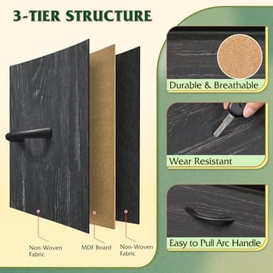 WLIVE Storage Organizer Unit with 15 Fabric Drawer & 5 Open Shelves, Tall Black Storage Drawers Organizer with Charging Station, Storage Tower Organizaton for Living Room, Hallway, Office - Image 6