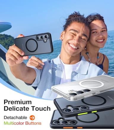 TORRAS Magnetic Shockproof for Samsung Galaxy S25 Case, Fit for MagSafe, 4X Military Grade Protection, Translucent Hard Back Slim Case for Samsung S25 Case, Anti-Fingerprint Anti-Scratch, Black - Image 6