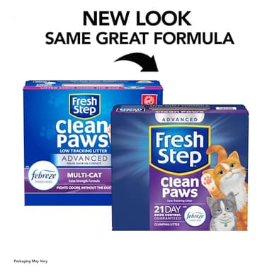 Fresh Step Clean Paws Cat Litter with Febreze Freshness, Advanced Multi Cat Low Tracking Clumping Litter, 37 lbs. (2 x 18.5 lb. Box) - Image 2