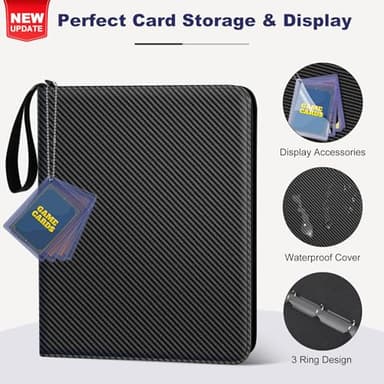 Mlikero Card Binder 9 Pocket, Trading Card Binder with Card Display Design, 720 Double Sided Pocket PU Collection Binder, Card Albums for MTG, TCG, and Sports Cards - Image 4