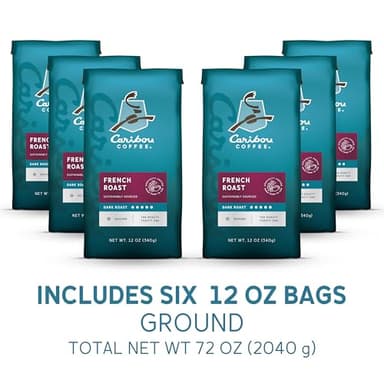 Caribou Coffee, Dark Roast Ground Coffee - French Roast 72 Ounces (6 Bags of 12 Ounces) - Image 2