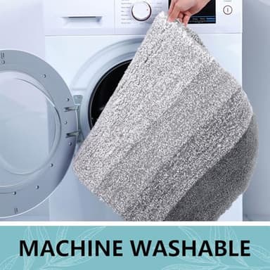 Arotive Microfiber Bathroom Rugs, Shaggy Soft and Absorbent Bath Rug, Non-Slip, Thick Plush Machine Washable Dry Bath Mats for Bathroom, Tub and Shower, 47x24, Grey - Image 7