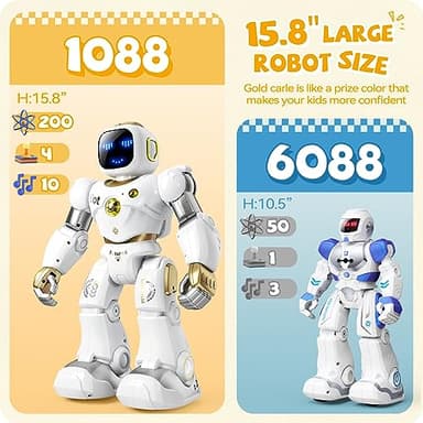 Ruko 1088 Smart Robot for Kids, Large Programmable Interactive STEM RC Robot, Voice Control and App Control, Gifts for Boys and Girls 4 5 6 7 8 9, Gold - Image 7