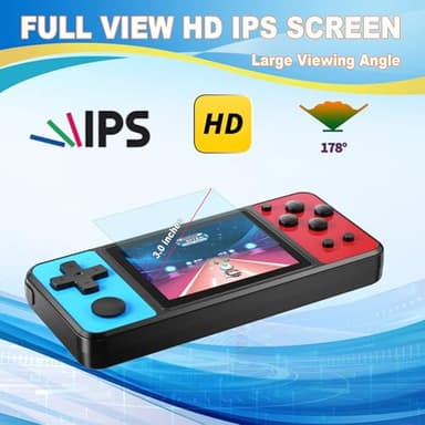 KAVOYI 32 Bit Handheld Games for Kids Built-in 139 Video Games,3.0" IPS Screen Rechargeable Portable Arcade Gaming Player,Electronic Toys for Boys Girls Birthday Xmas Gift Blue-Red - Image 3