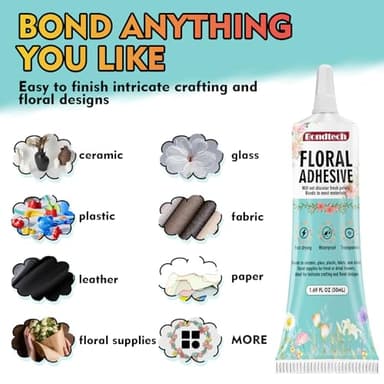 Floral Glue 50 ML, Clear Floral Adhesive for Fresh Flowers, Corsages, Boutonnieres, Wristlets, Fabric and Wedding Craft Supplies, Waterproof, Fast Drying (xhj-002) - Image 5