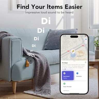 Air Tags-4 Pack, Bluetooth Tracker Works with Apple Find My APP (iOS Only), Keys Finder and Item Locator for Luggage, Backpack, Suitcases, Replaceable Battery, IP67 Waterproof Tracking Tag - Image 4