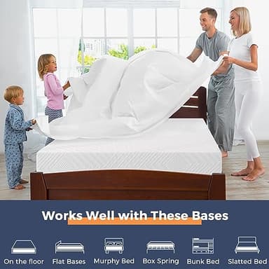 IULULU Full Mattress, 8 inch Memory Foam Mattress in a Box Full Size Green Tea Gel Infused, Medium Firm, CertiPUR-US Certified, Made in USA, White - Image 7