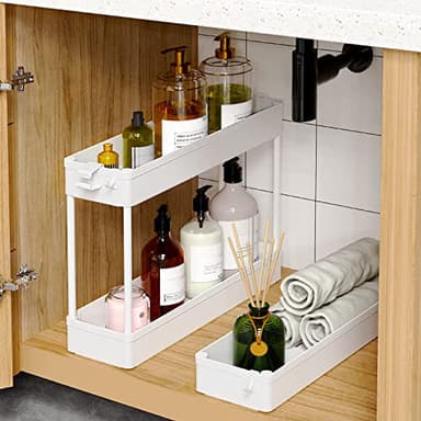 SPACEKEEPER Slim Rolling Storage Cart, 3 Tier Bathroom Storage Organizer Laundry Room Utility Cart Mobile Shelving Unit, Multi-Purpose for Kitchen Office Bathroom Laundry Narrow Places, White - Image 2