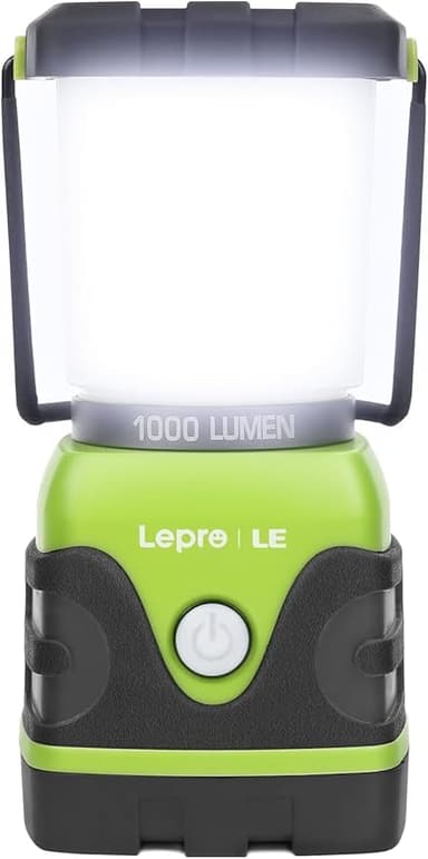 LE 1000LM Battery Powered LED Camping Lantern, Waterproof Tent Light with 4 Light Modes, Camping Essentials, Portable Lantern Flashlight for Camping, Emergency Light, Power Outages, Not Rechargeable - Image 1