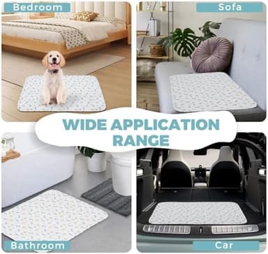 Washable Dog Pee Pads, 2-Pack Absorbent Reusable Puppy Pads, Machine Washable, Soft and Non-Slip, Waterproof and Leak-Proof Training Mats, Perfect for Crate, Sofa, Playpen, Bed - Image 6