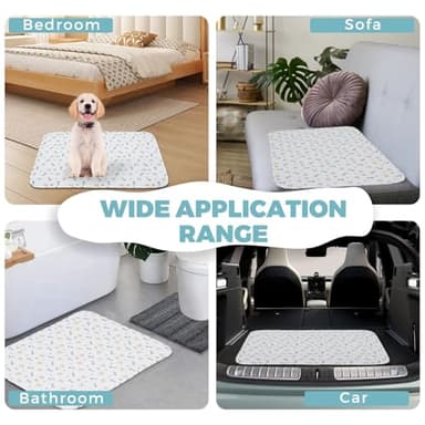 SweetBin Washable Dog Pee Pads, 2-Pack Absorbent Reusable Puppy Pads, Machine Washable, Soft and Non-Slip, Waterproof and Leak-Proof Training Mats, Perfect for Crate, Sofa, Playpen, Bed - Image 5