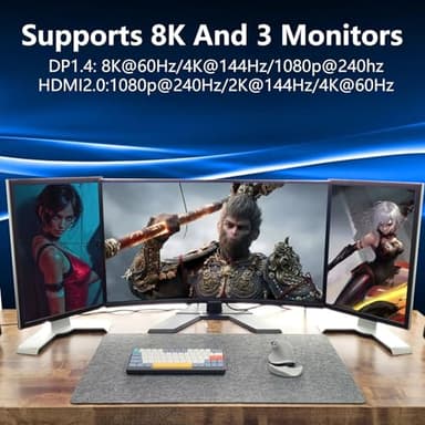 Radeon RX 580 8GB Graphics Card, GDDR5 1289MHz 2048SP 256bit, HDMI, DP, DVI-Output, GPU with Dual Cooling Fan, PCIE 3.0, AMD Video Card for Computer Gaming and Office, Supports Up to 8K - Image 5