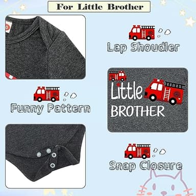 Funnycokid Big Brother Little Brother Matching Outfits Toddler Lil Bro Boy Shirts Set Baby Gifts Clothes - Image 3