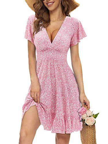TORARY Cute Floral Print Spring Dresses for Women Summer Casual Ruffle Hem Empire Waist A Line Sun Dresses for Women 2025 - Image 1