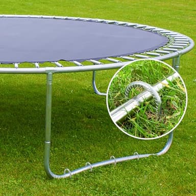 Trampoline Stakes 12inch, Heavy Duty Trampolines Anchors High Wind Tram poline Ground Anchors Ground Stakes Galvanized Steel Trampoline Accessories (8) - Image 4
