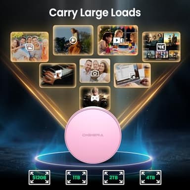 IGIERA 1TB Magnetic Portable SSD, External Solid State Drives with USB-C 3.2 Gen 2x2, Speed Up to 2000MB/s, Compact & Durable, Compatible with iPhone 15/16 Series and Other USB-C Devices, Pink - Image 6