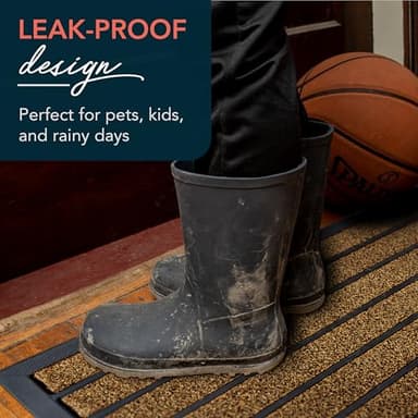 ubdyo Extra Durable Door Mat - Dirt Trapping Outdoor Welcome Mats - Non-Slip Outdoor Indoor Entrance - Low Profile Front Doormat (30" x 17", Bright Brown) - Image 7