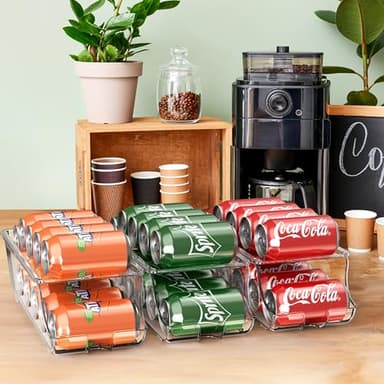 Simple Houseware 2-Pack Front-Loading Beverage Soda Can Organizer Dispenser, Clear - Image 6