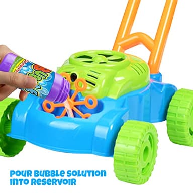 ArtCreativity Bubble Lawn Mower for Toddlers 1-3, Kids Bubble Machine for 1 Year Old Boy Gifts, Bubbles Blowing Push Toys for Kids, Summer Outdoor Gardening Toys for Birthday Gifts Boys & Girls - Image 6