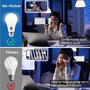 EdisonPar A19 LED Light Bulb, 100W Equivalent, Efficient 14W, 1600 Lumens, Dimmable, E26 Medium Base, Frosted, 3000K, Warm White - (Pack of 8) - Image 6