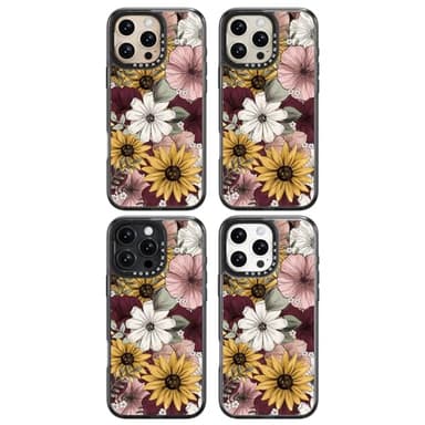 Rosarnnah Compatible for iPhone 16 Pro case Cute - Durable Shockproof 6.6 ft Drop Impact Phone Case - Black Funny Sunflower Design for iPhone 16 Pro 6.3" - Image 7