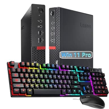 Lenovo ThinkCentre M710Q Mini Tiny Business Desktop PC, Windows 11 Pro, Core 6100, 16GB RAM, 256GB SSD, Keyboard, Mouse, DisplayPort, WiFi (Renewed) - Image 1