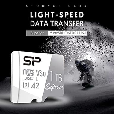 Silicon Power 1TB Superior Micro SDXC UHS-I (U3) 4K A2,High Speed MicroSD Card with Adapter SU001TBSTXDA2V20AC - Image 3