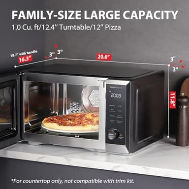 TOSHIBA Countertop Microwave Oven Air Fryer Combo, Inverter, Convection, Broil, Speedy Combi, Even Defrost, Humidity Sensor, Mute Function, 27 Auto Menu&47 Recipes, 1.0 cu.ft/30QT, 1000W - Image 6