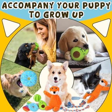 Zeaxuie 9 Pack Luxury Puppy Toys for Teething Small Dogs, Puppy Chew Toys with Cute Squeaky Dog Toys, Ball and More Rope Dog Chew Toys - Image 7