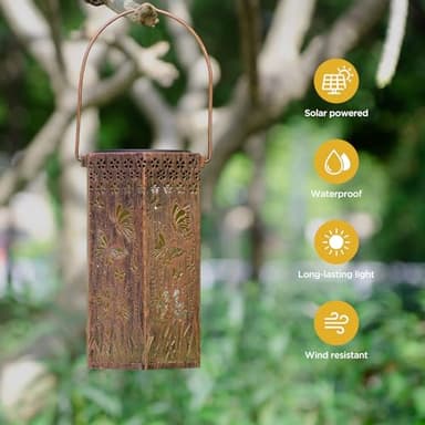 Styleonme Butterfly Lover Solar Light, Mother's Day Lantern Gift for Mom Grandma Women Sister, Hanging Image Butterflys Lanterns, Yard Corridor Garden Decor, Thanksgiving Day, Birthday Gifts - Image 6