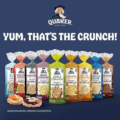 Quaker Large Rice Cakes, Gluten Free, 3 Flavor Variety Pack, 6 Count - Image 7