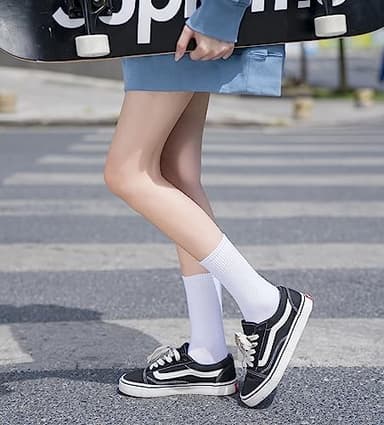 Irisbear Womens Crew Socks Casual Athletic Gym LightWeight Thin Cotton Socks 5 Pairs - Image 4