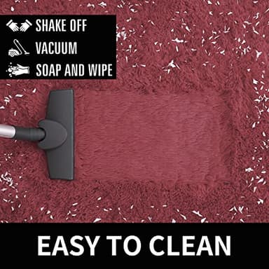 LOCHAS Ultra Soft Indoor Modern Area Rugs Fluffy Living Room Carpets for Children Bedroom Home Decor Nursery Rug 5.3x7.5 Feet, Burgundy - Image 6