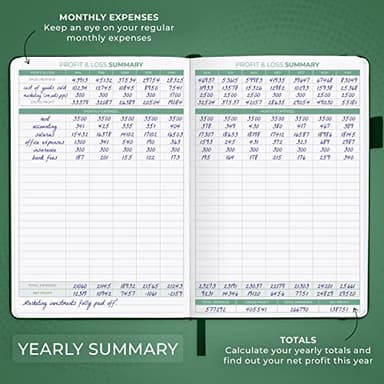 Clever Fox Income & Expense Tracker – Accounting & Bookkeeping Ledger Book for Small Business – 1-Year Record Notebook, A5 (Dark Green) - Image 5