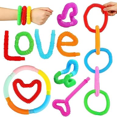 52 Pack Pop Tubes, Sensory Toys Party Favors For Kids 8-12 4-8 Fidget Toys For Anxiety Goodie Bag Stuffers Treasure Box Classroom Prizes Gifts for 3 4 5 6 7 8 9 Year Old Boys Girls Toddlers- 10 Colors - Image 5