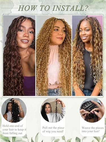 KULYMUWIG Human Braiding Hair for Boho Braids 18 Inch 100 g 4 Bundles Deep Wave Bulk Human Hair for Braiding No Weft 10A Curly Human Hair Extensions for Braids Wet and Wavy Braid - Image 4