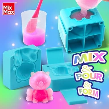 MixMax Make Your Own Squishies Toys, 6 Packs Rubber Dolls Making Kit for Kids Glow Jumbo Glitter Silicone Squishy Craft Kit for Girls 6-12 Nice Boy Party Activities - Image 4