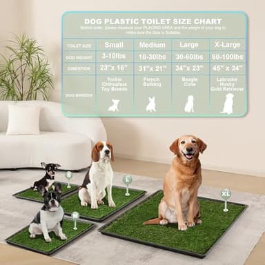 HQ4us Dog Grass Pad with Tray Medium 31”×21” Dog Litter Box Toilet with 2×Artificial Grass for Dogs with Hemmed Edge, Pee Pads for Dogs, Realistic, Less Stink, Potty for Balcony - Image 7