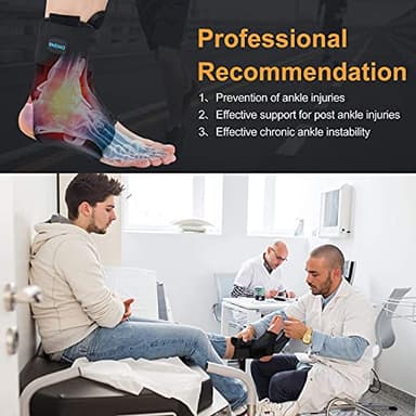 SNEINO Ankle Brace for Women & Men - Ankle Support Brace for Sprained Ankle, Ankle Stabilizer for Achilles, Tendon, Sprain, Injury Recovery, Lace up Ankle wrap for Running, Basketball, Volleyball (Medium) - Image 3