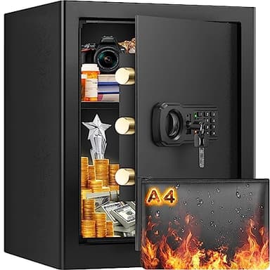 3.0 Cuft Large Fireproof Safe Box for HOME USE, Digital Home Security Safe with Programmable Keypad and Removable Shelf, Document Safe Fireproof Waterproof for Money Firearm Medicine Valuables - Image 9