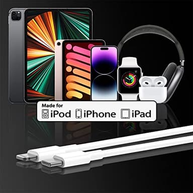 2Pack for iPhone14/13/12 Fast Charger Cable 6ft [Apple MFi Certified], USB Type C to Lightning Cable 6 Foot Apple iPhone Charging Cord for iPhone14 13 12 Pro XR XS Plus - Image 4