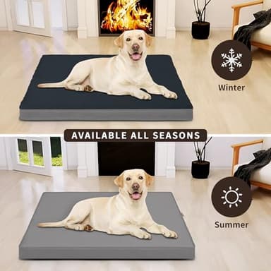 Easy-Going Dog Bed for Small Dogs, Egg Crate Foam Dog Bed with Removable Washable Cover and Non-Slip Bottom, Waterproof and Machine Washable Pet Bed Cover (20x15x3 in, Dark Blue) - Image 4